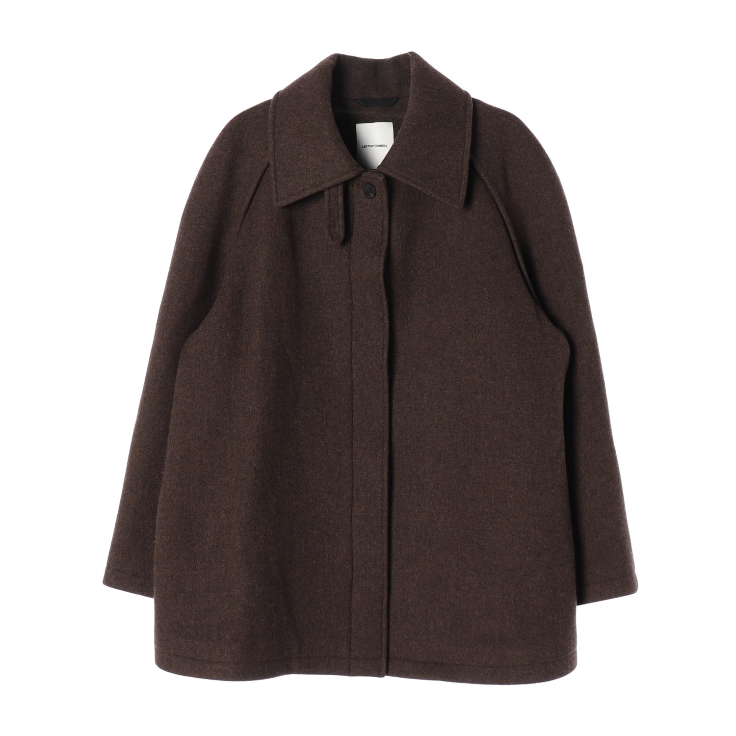 르917 르셉템버 21FW 울 블렌드 오버핏 하프 코트 브라운 이미지 1