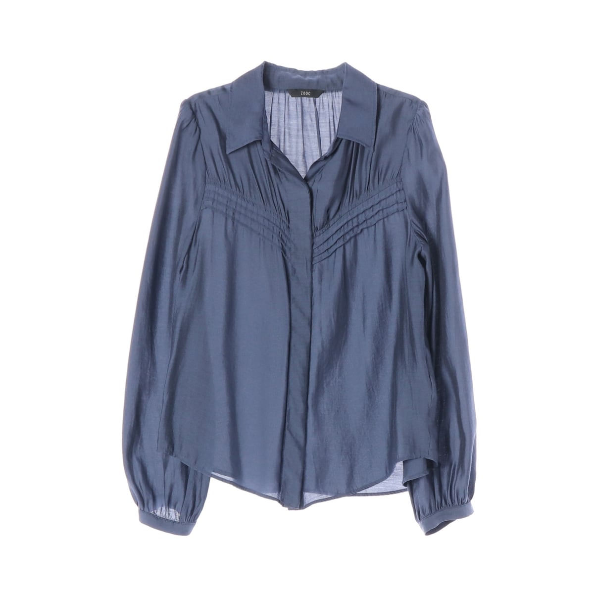 주크 21FW 셔링 디테일 셔츠 블라우스 블루 상세 이미지 1