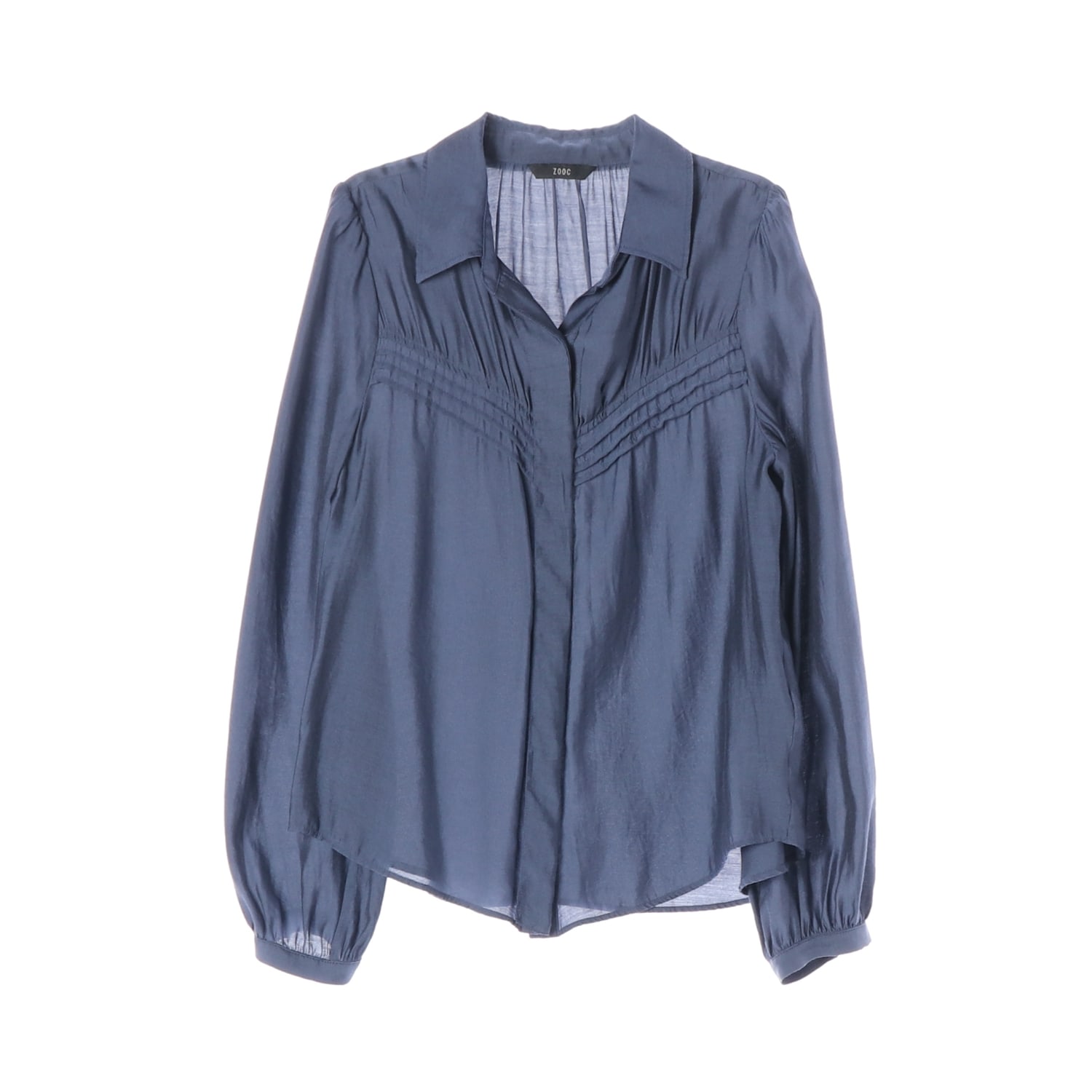 주크 21FW 셔링 디테일 셔츠 블라우스 블루 이미지 1