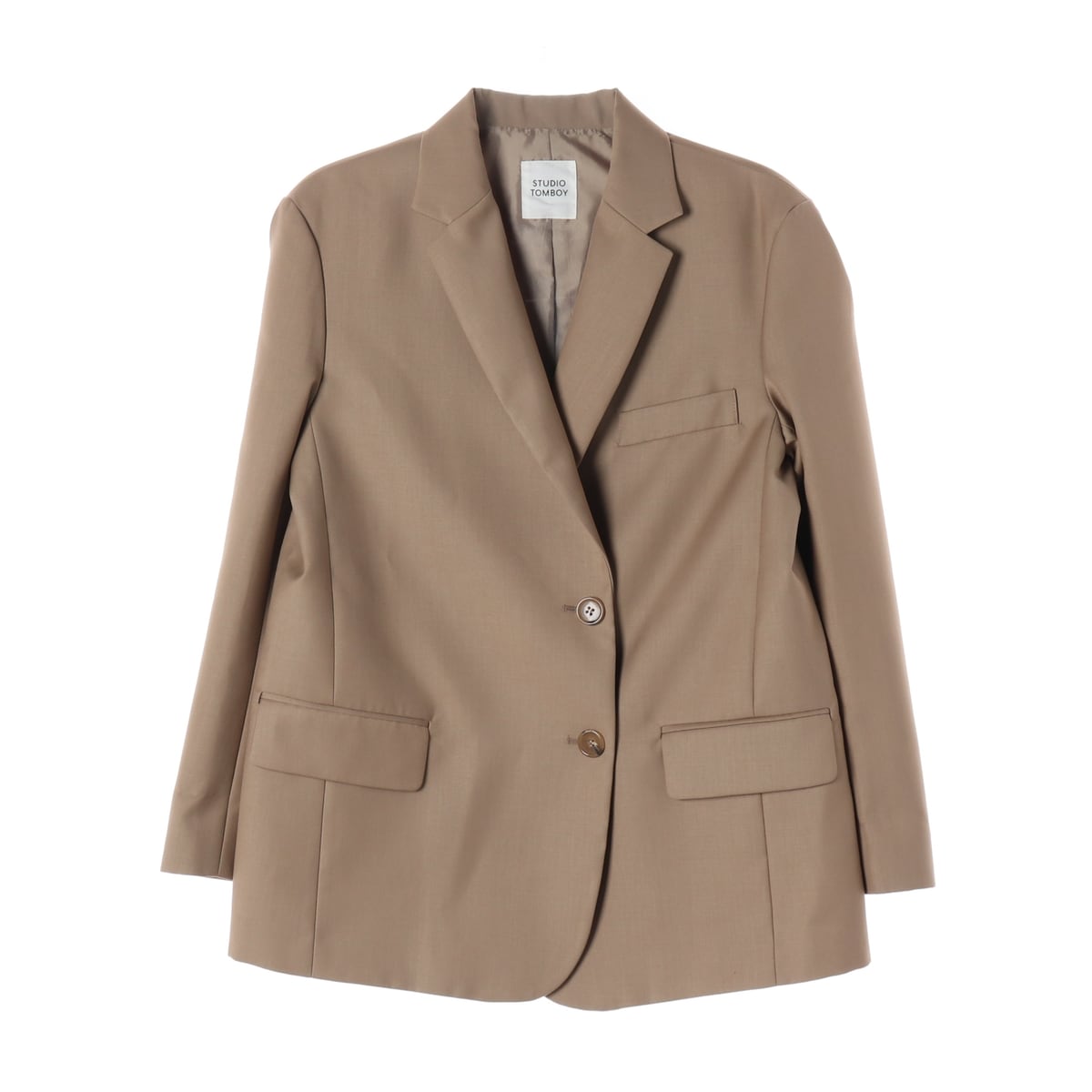 스튜디오 톰보이 더블 브레스트 오버핏 블레이저 재킷 베이지 상세 이미지 1