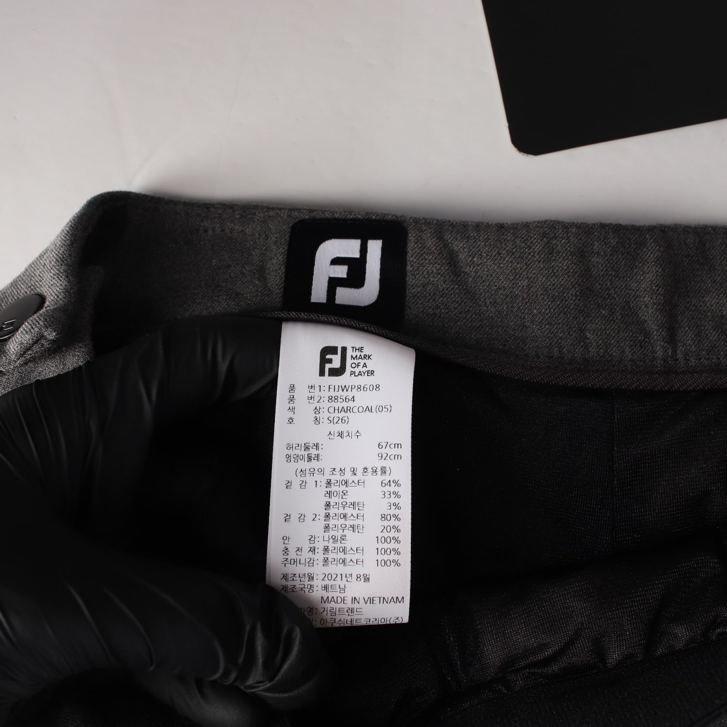 (새상품) 풋조이 21FW 겨울 골프 패디드 랩 숏 스커트 차콜 이미지 3