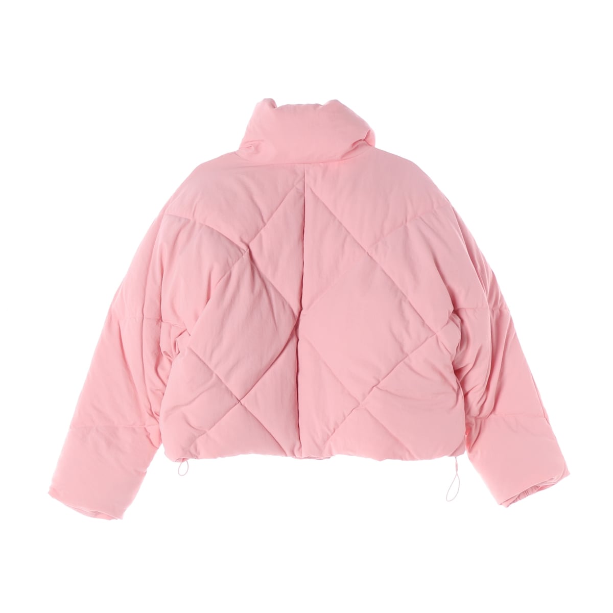 아틀리에 나인 22FW 다이아몬드 퀼팅 하이넥 숏패딩 핑크 상세 이미지 3