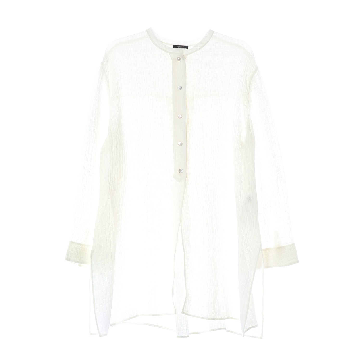 마시모두띠 린넨 100% 밴드 카라 루즈핏 롱 셔츠 블라우스 이미지 1