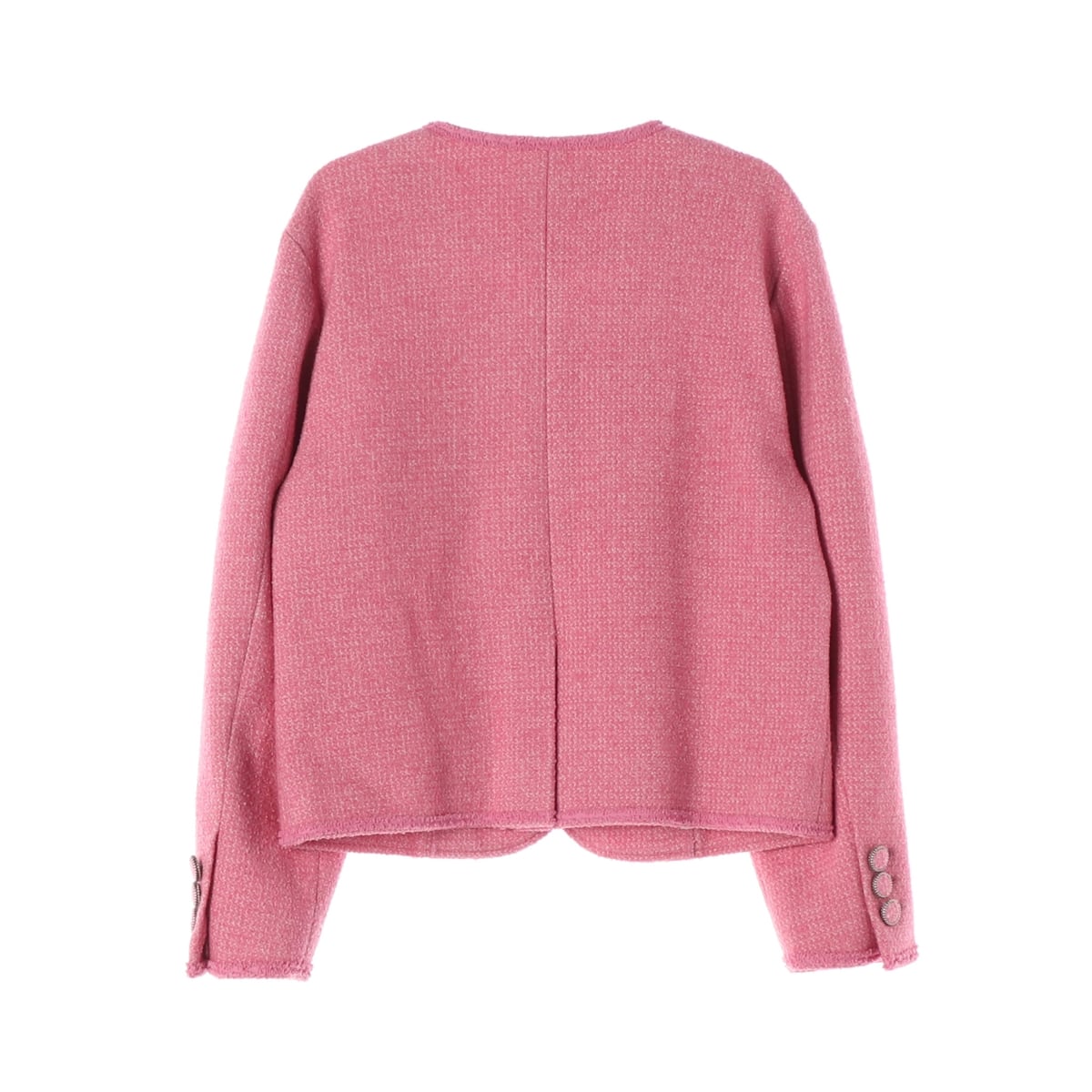 보카바카 22FW 라운드넥 포켓 울 트위드 재킷 핑크 상세 이미지 2