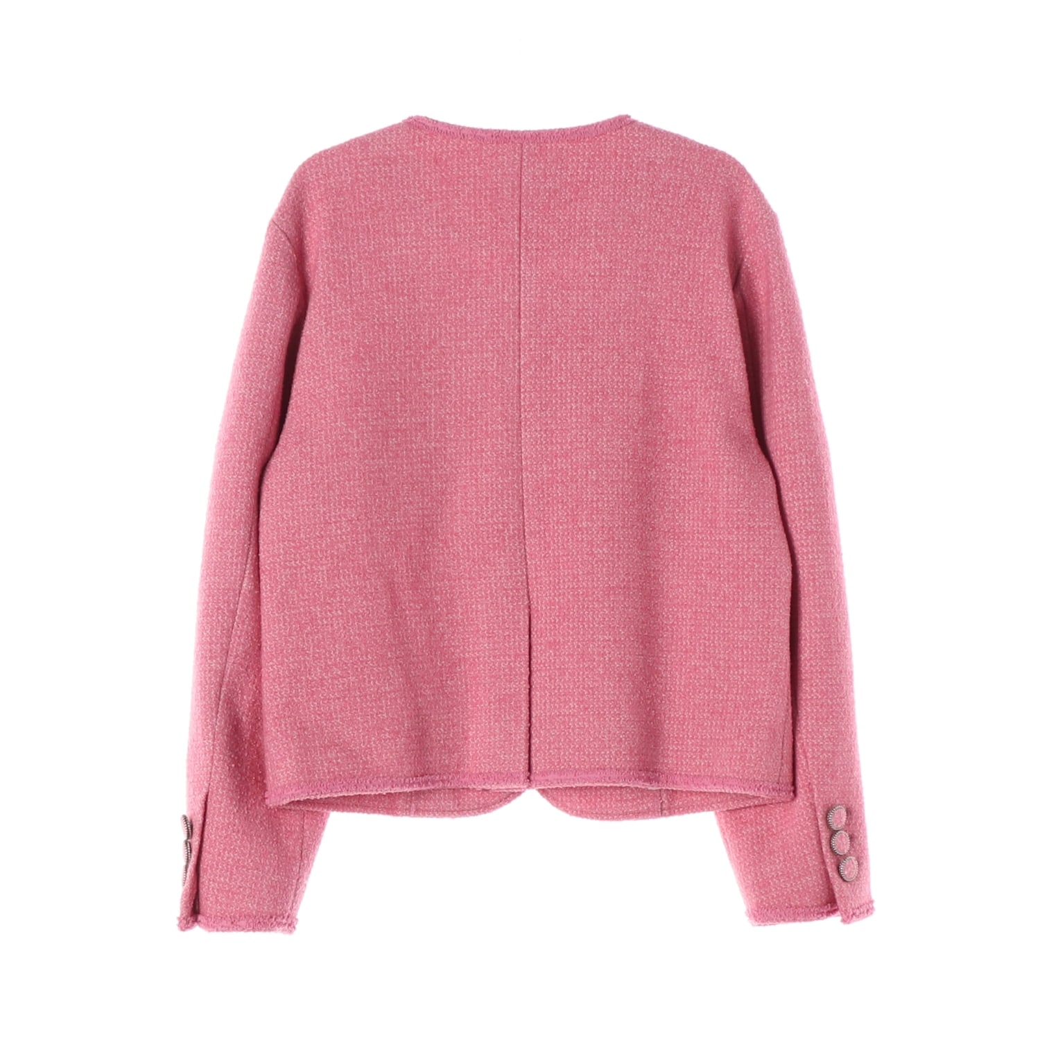 보카바카 22FW 라운드넥 포켓 울 트위드 재킷 핑크 이미지 2