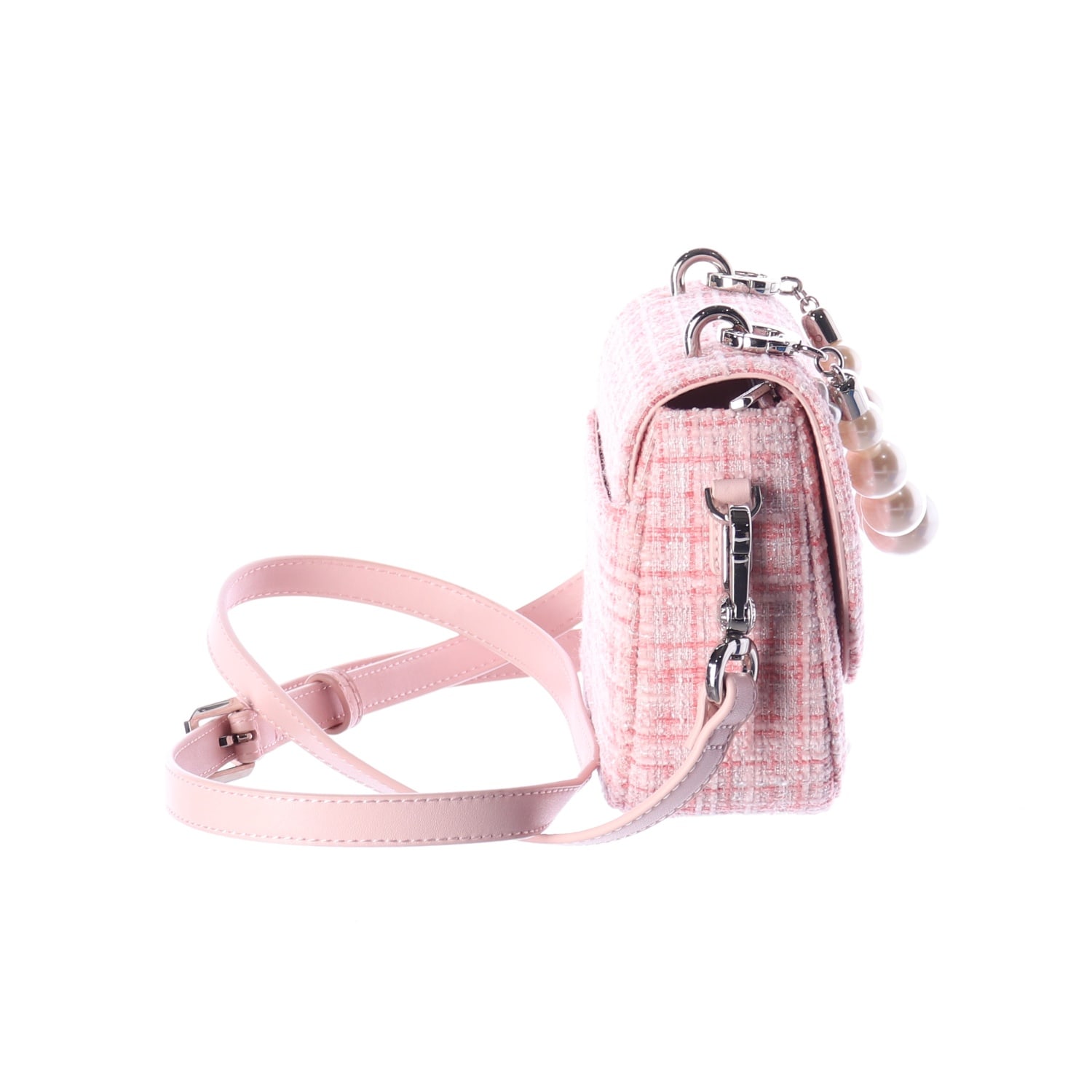 찰스앤키스 23SS Bunny Tweed 버니 트위드 미니 크로스백 핑크 이미지 3