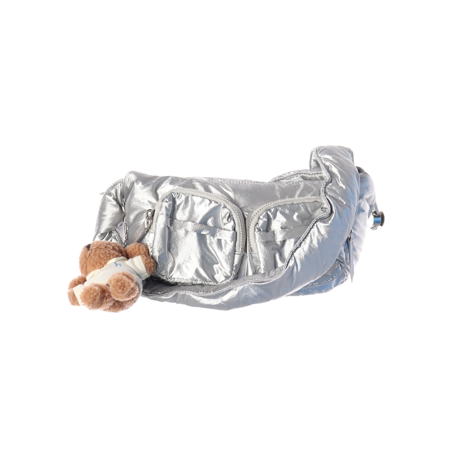 헤지스 24SS PUPPY 실버 나일론 패딩 투포켓 숄더백 이미지 2