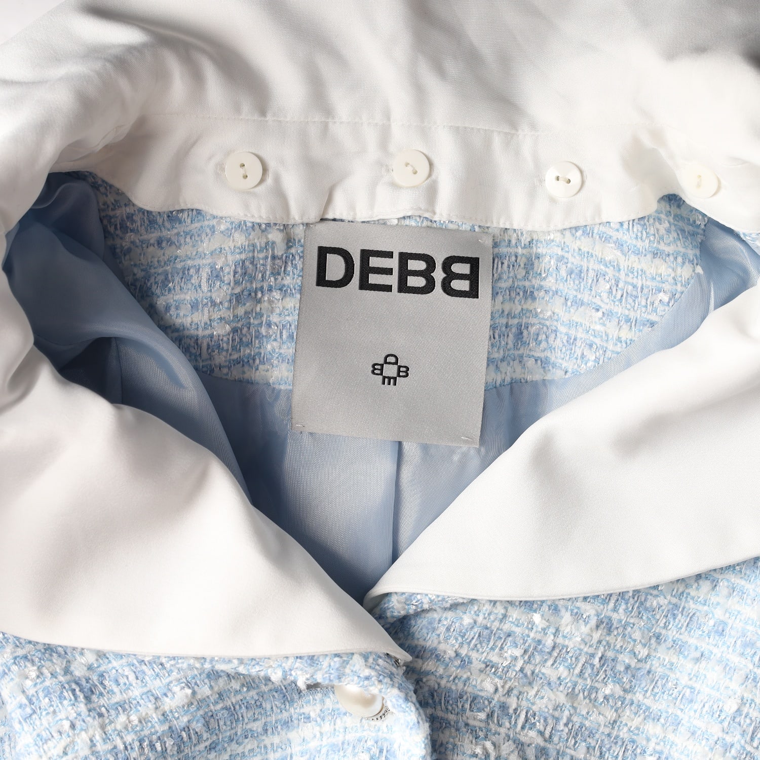 앤디앤뎁 DEBB 브이넥 트위드 자켓 롱 코트 재킷 라이트블루 이미지 3