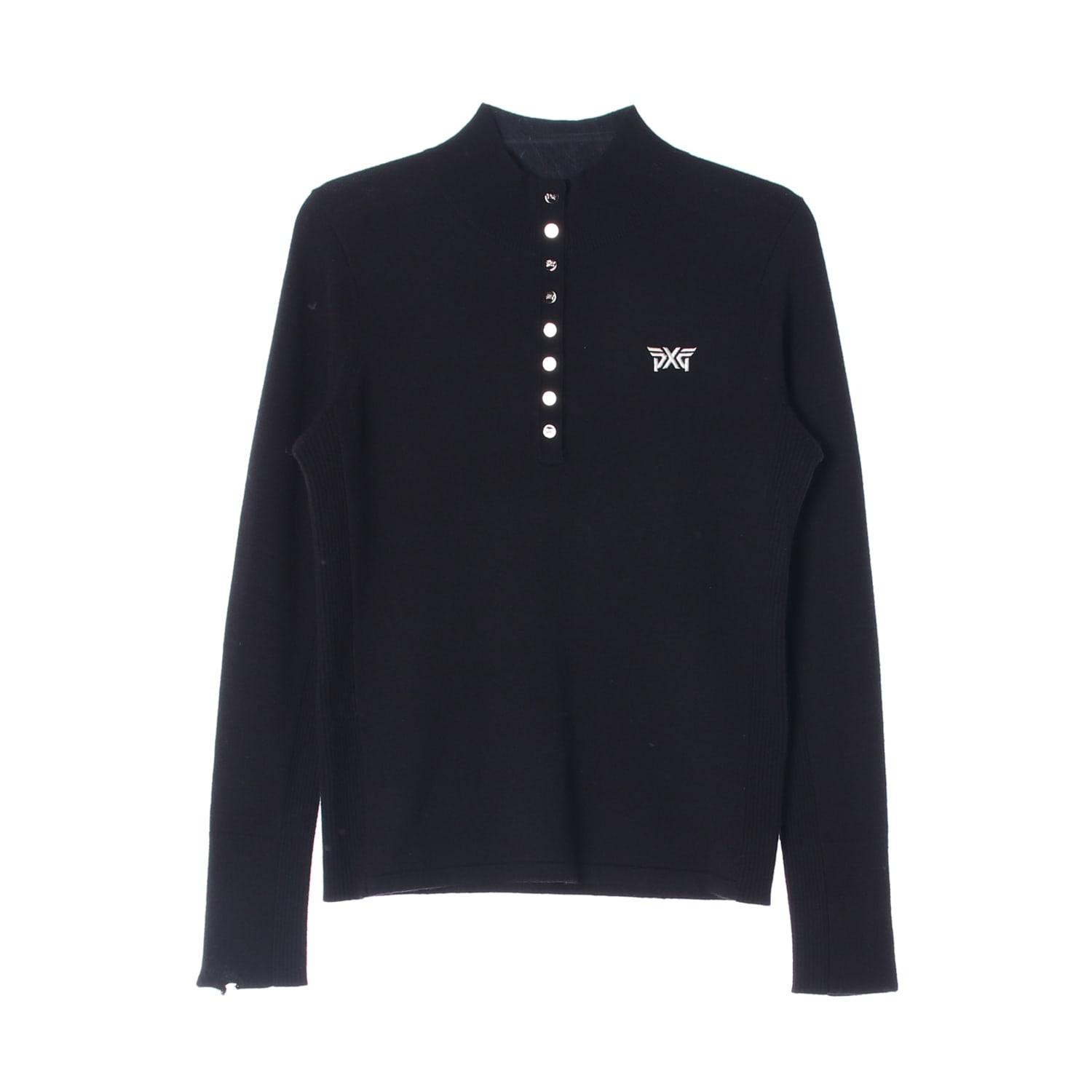 피엑스지 PXG 골프 울 블렌드 하프 버튼 하프넥 니트 스웨터 블랙 이미지 1