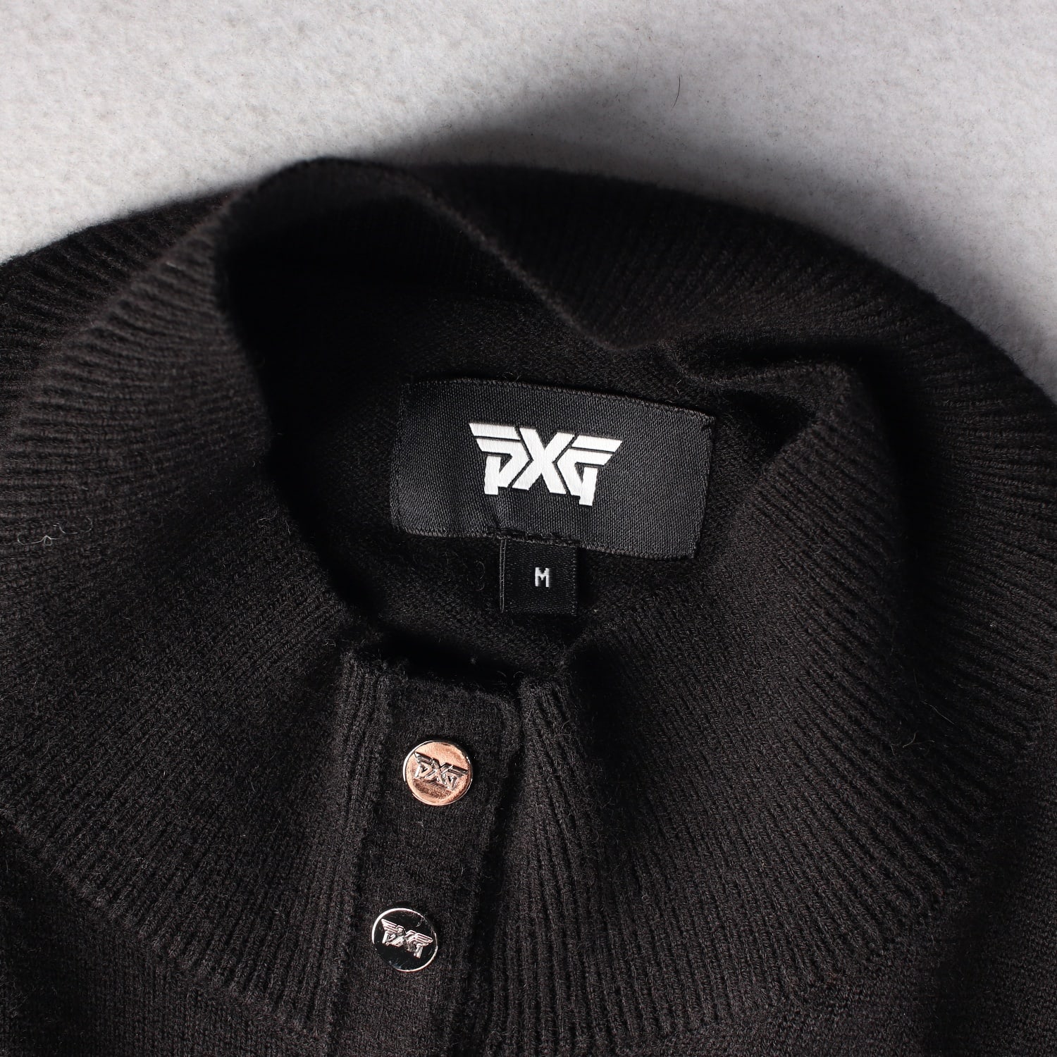 피엑스지 PXG 골프 울 블렌드 하프 버튼 하프넥 니트 스웨터 블랙 이미지 3