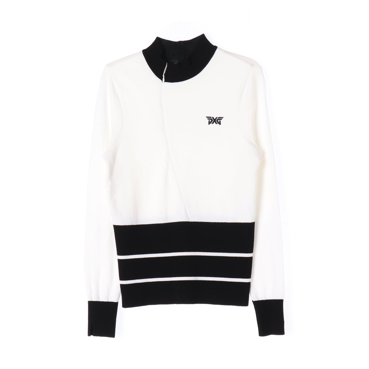 피엑스지 PXG 21SS 골프 로고 자수 배색 집업 니트 스웨터 상세 이미지 1