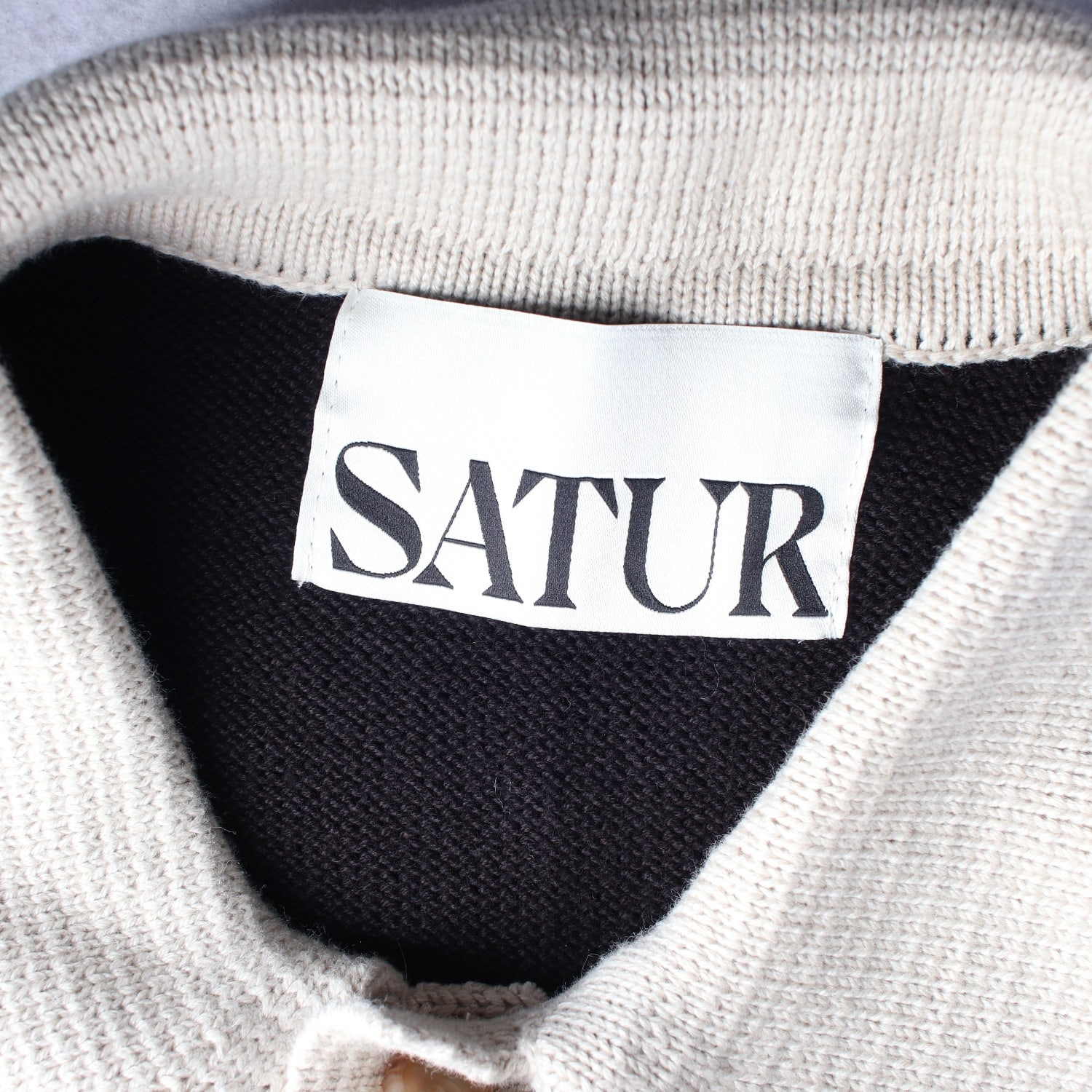 세터 SATUR 22SS 나폴리 소프트 코튼 폴로 니트 리조트 블랙 이미지 3
