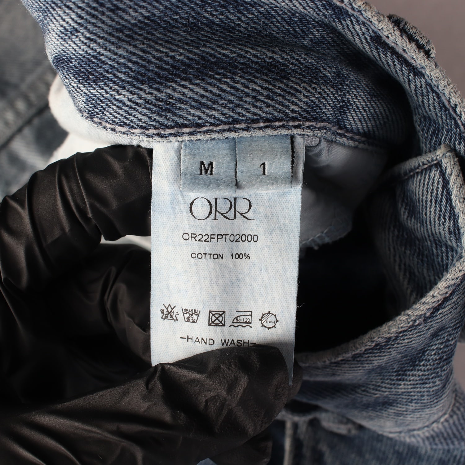 오르 ORR 22FW 스트레이트핏 코튼 데님팬츠 워싱 청바지 M 이미지 4