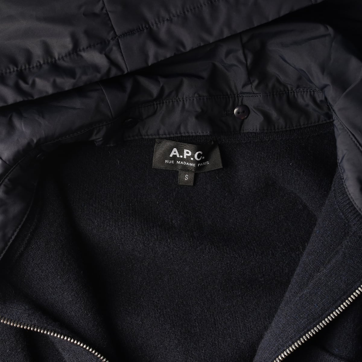 아페쎄 APC 25FW 울 캐시미어 100% 디테처블 후드 집업 가디건 재킷 상세 이미지 3