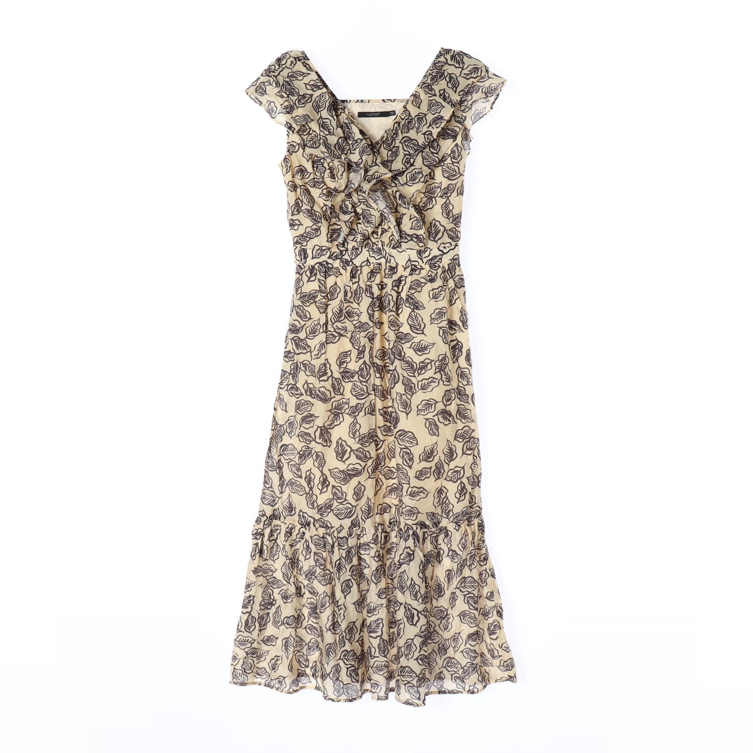 질스튜어트 21SS 리프 패턴 벨티드 슬리브리스 러플 롱 원피스 이미지 1
