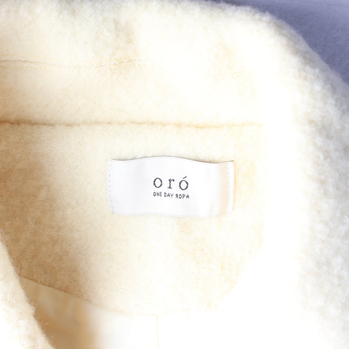 오로 ORO 울 100% 부클 투 포켓 크롭 블루종 재킷 점퍼 커스터드 옐로우 상세 이미지 4