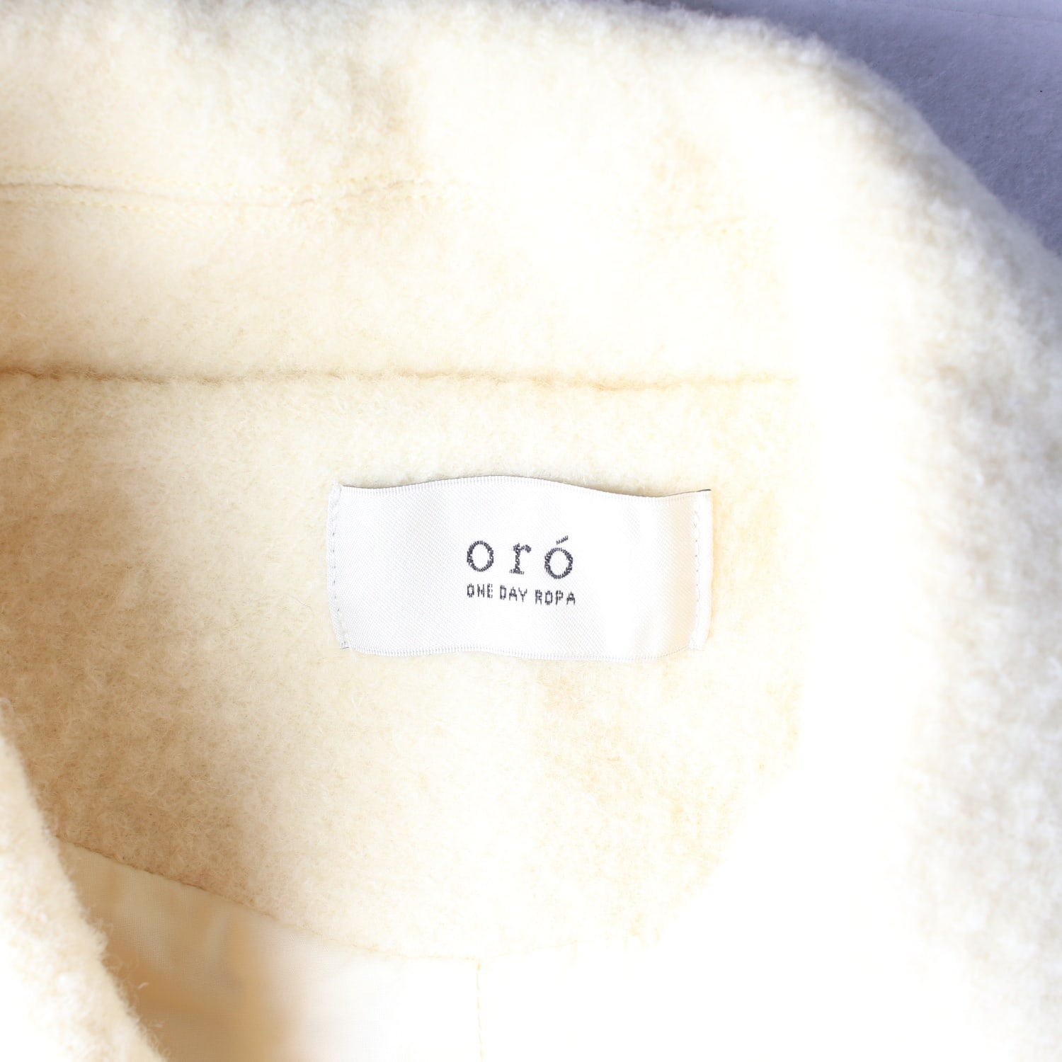 오로 ORO 울 100% 부클 투 포켓 크롭 블루종 재킷 점퍼 커스터드 옐로우 이미지 4