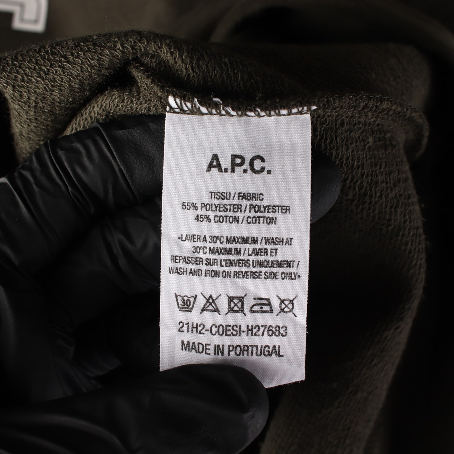(새상품) 아페쎄 APC 22SS PHIL 필 로고 맨투맨 카키 밀리터리 이미지 4