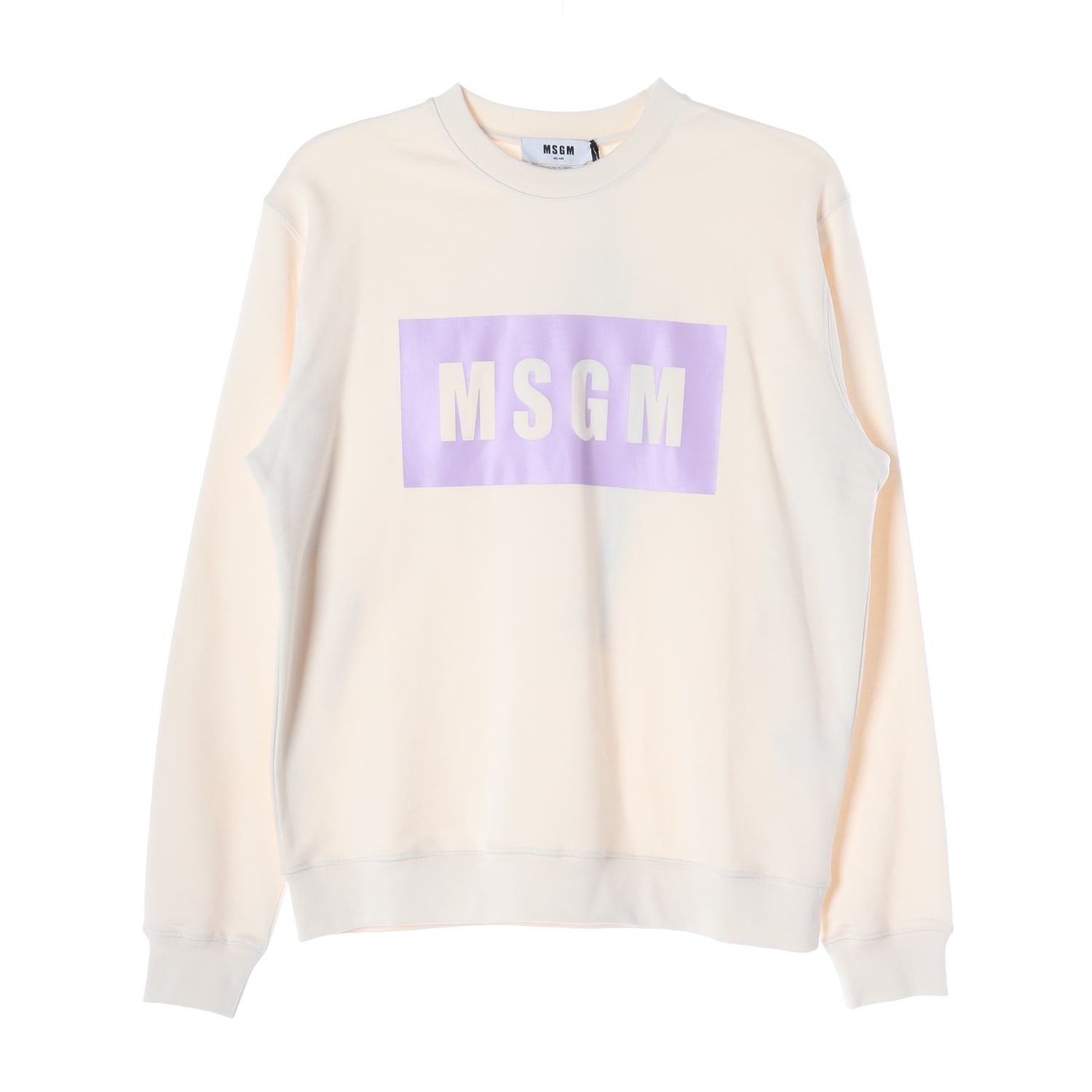 (새상품) 엠에스지엠 MSGM 21FW 박스로고 프린트 스웨트셔츠 맨투맨 아이보리 이미지 1
