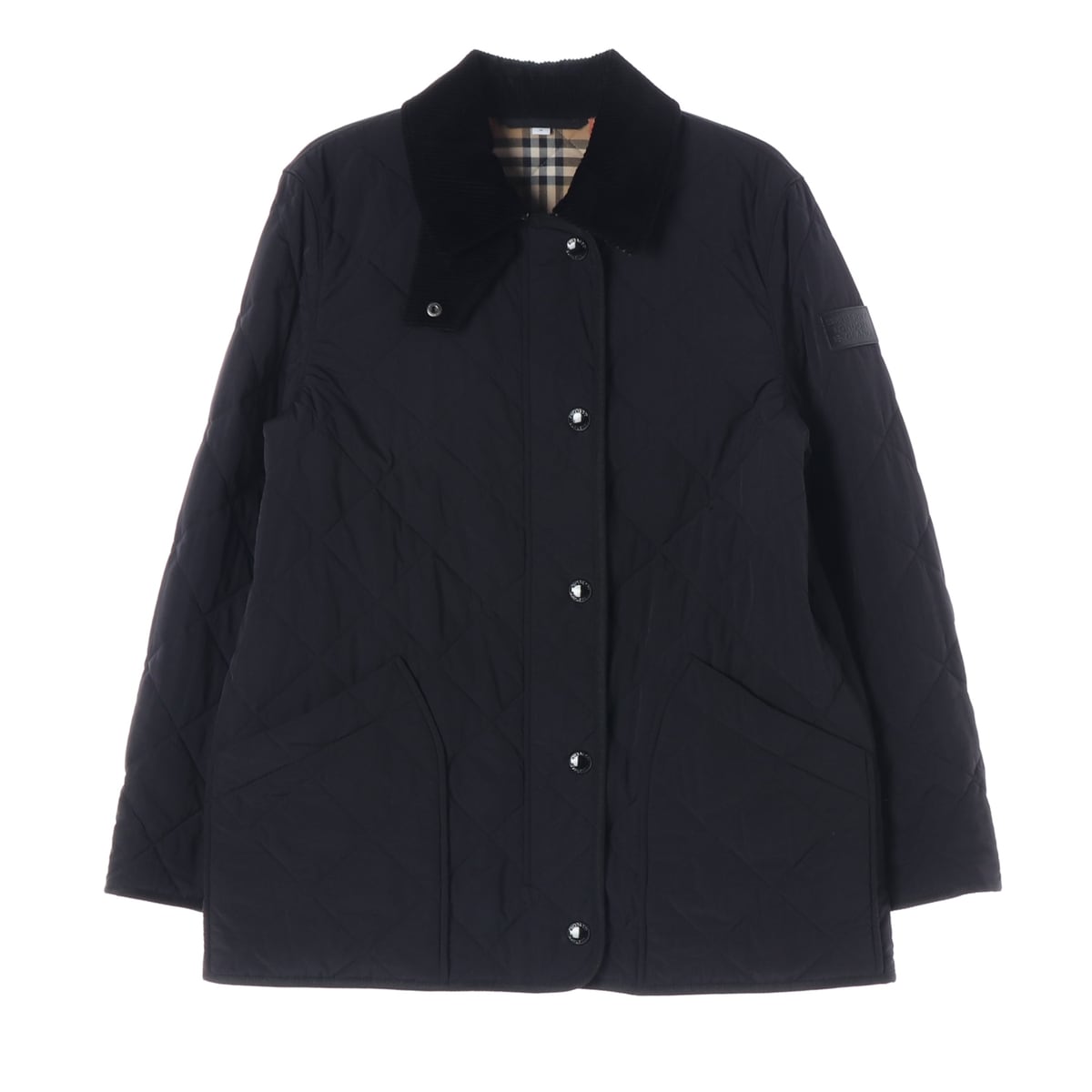 버버리 23FW 뉴 다이아몬드 퀼팅 코듀로이 카라 경량 패딩 재킷 상세 이미지 1