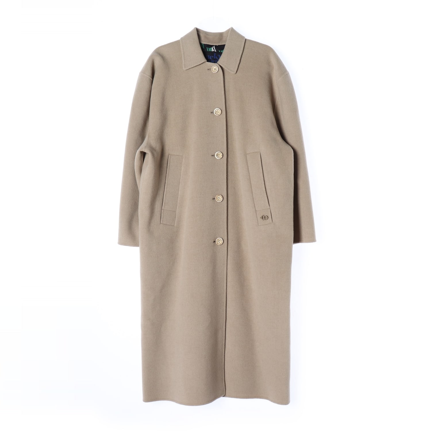 럭키슈에뜨 22FW 울 낙타 핸드메이드 싱글 롱 코트 베이지