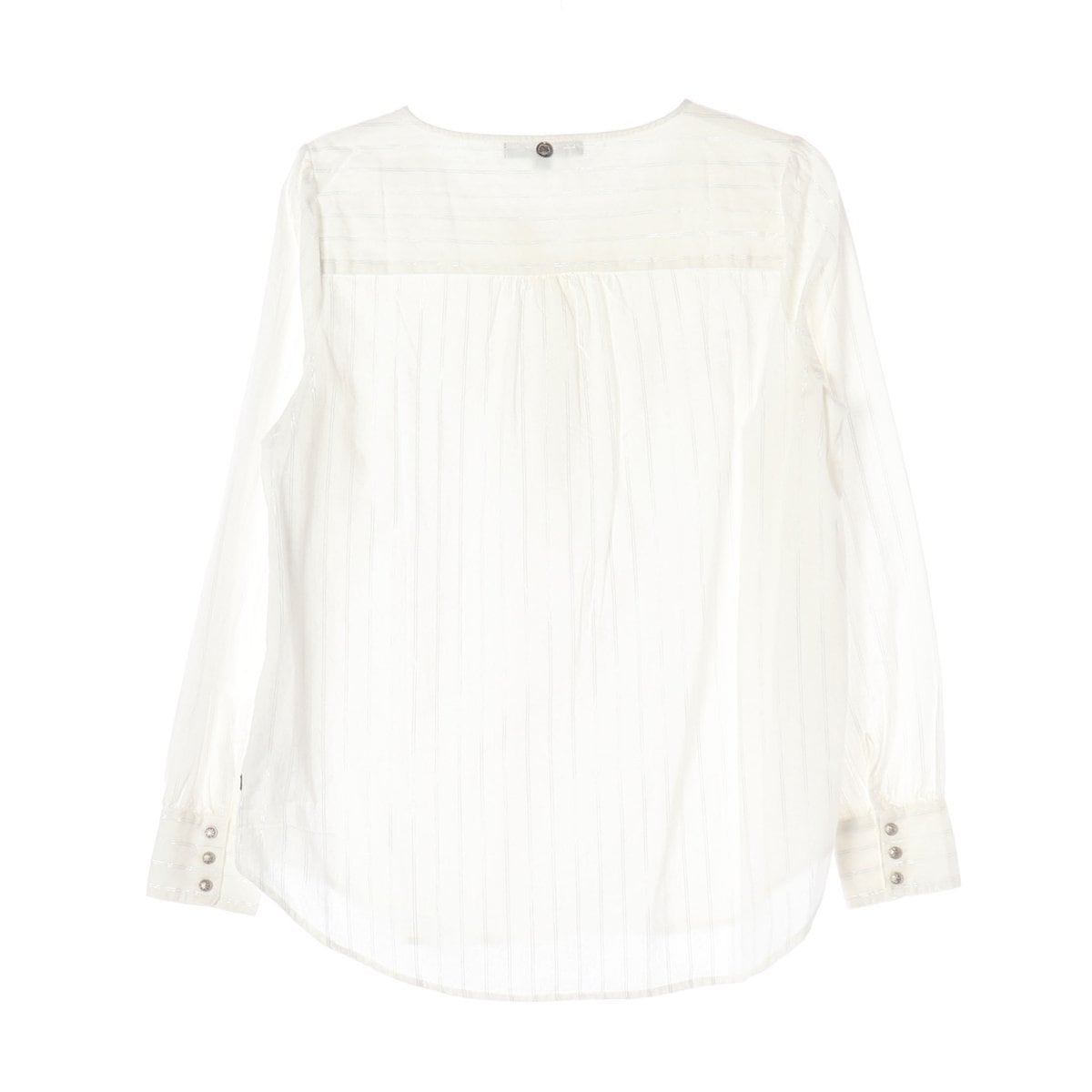써스데이아일랜드 화이트 하프 버튼 튜닉 긴팔 블라우스 S 상세 이미지 2