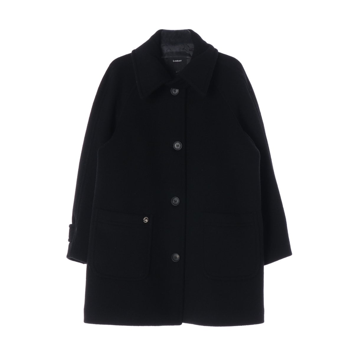 룩캐스트 22FW 울90% 블랙 마리 하프 울 코트  상세 이미지 1
