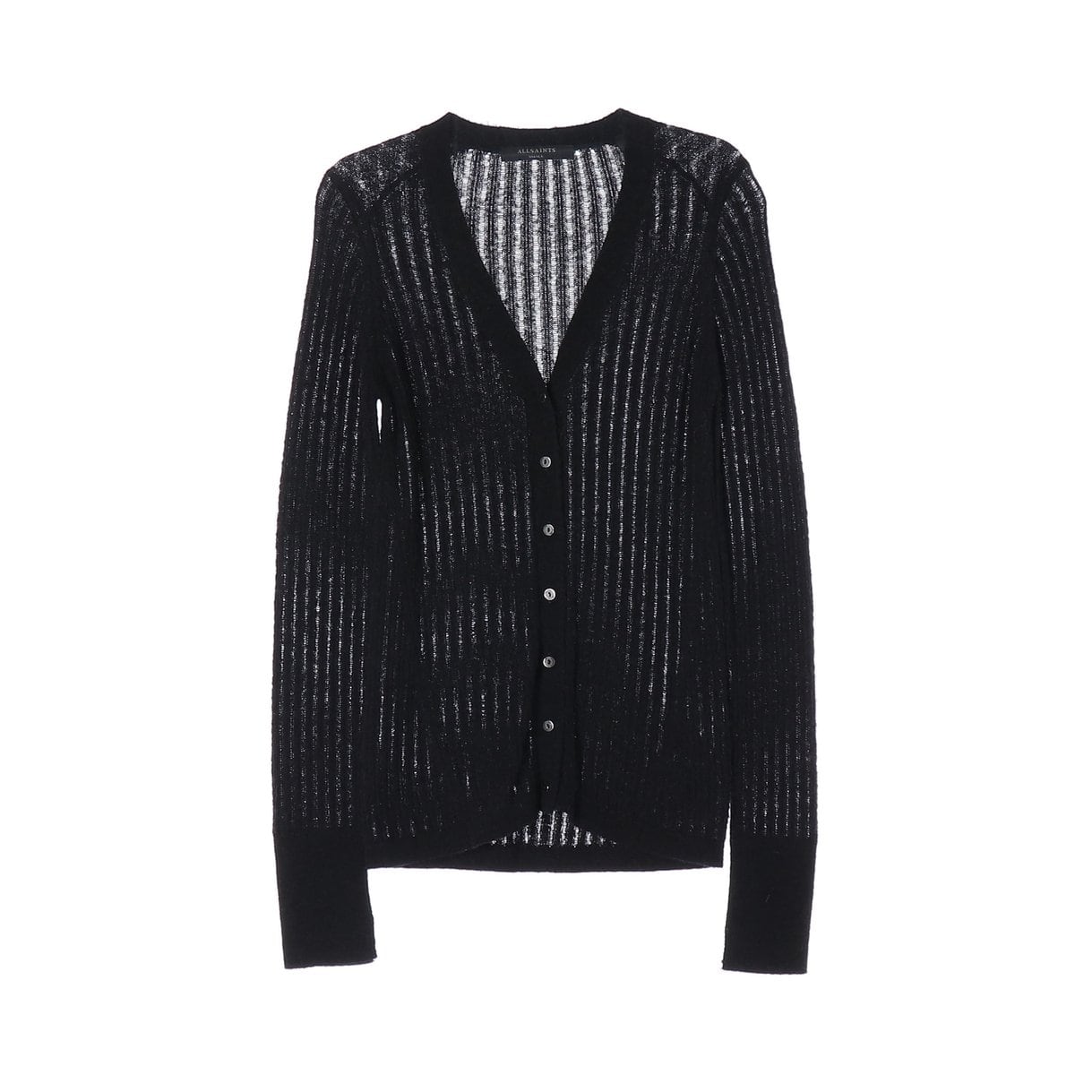 올세인츠 23FW 울알파카 리브 골지 니트 가디건 블랙 S 상세 이미지 1