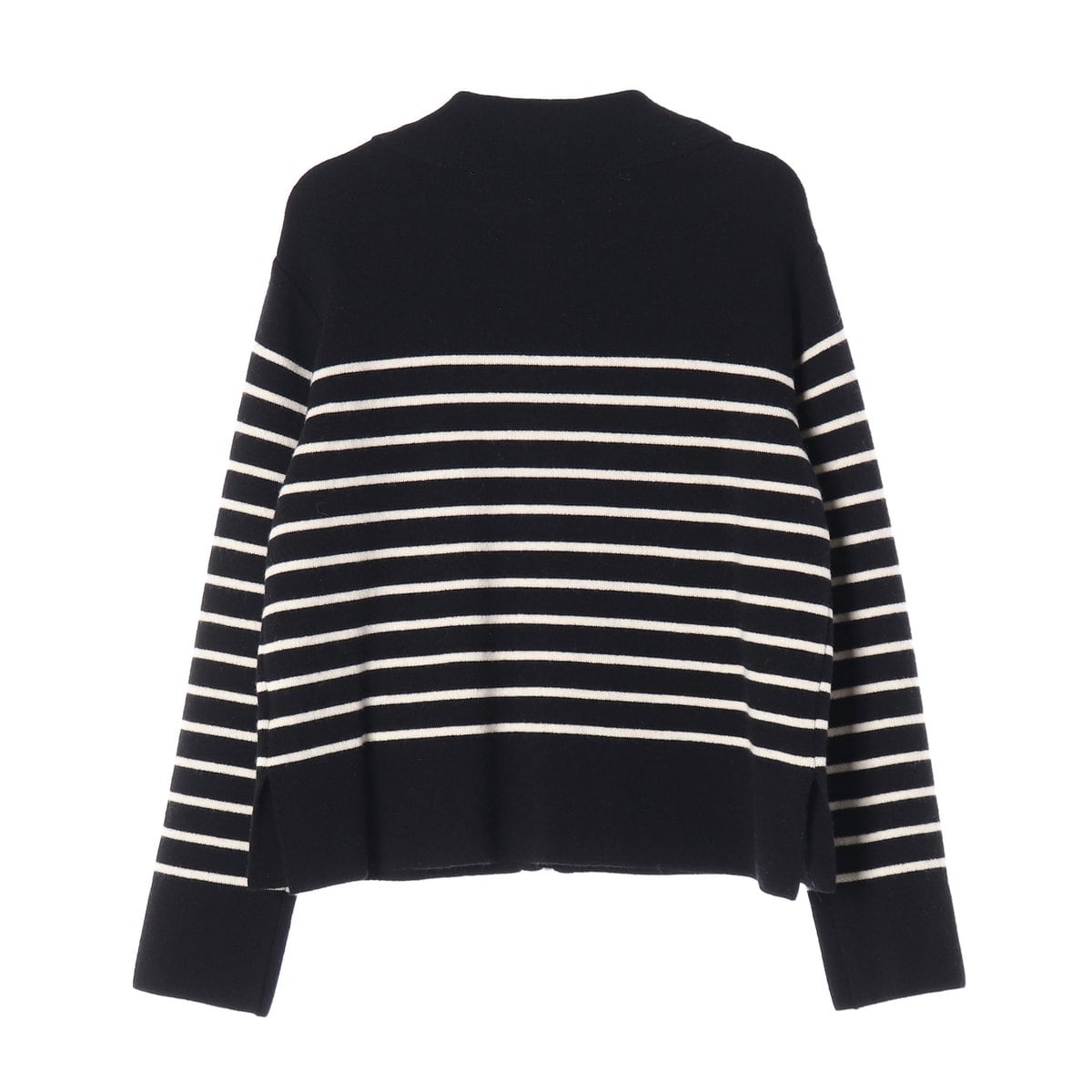 보브 VOV 23FW 울 블렌드 스트라이프 가디건 블랙  상세 이미지 2